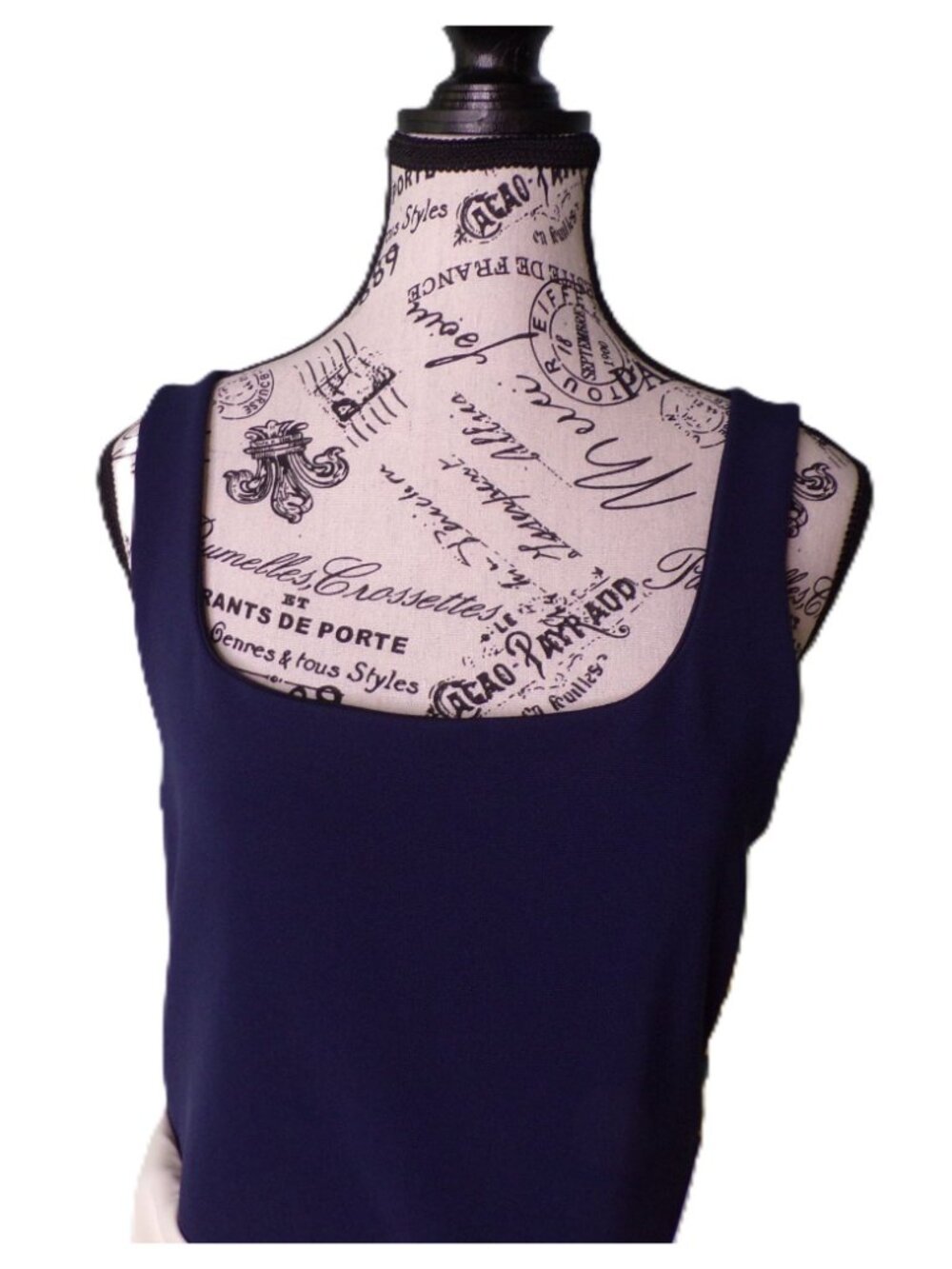 🆕RALPH LAUREN Two-Tone Ottoman Crepe Sleeveless Gown Navy Blue/Ivory 8 - Picture 11 of 14